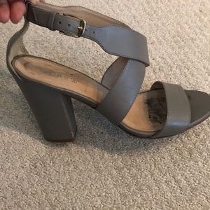 J. Crew gray heel sandal